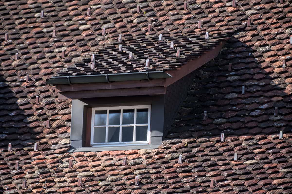 The gutter edge of a roof where clips attach